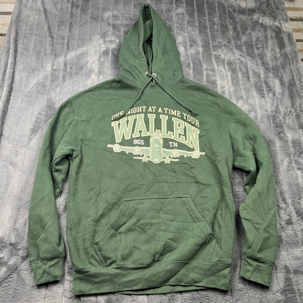 Morgan Wallen 2024 One Night At A Time Tour Hoodie Green XL Concert Merch
